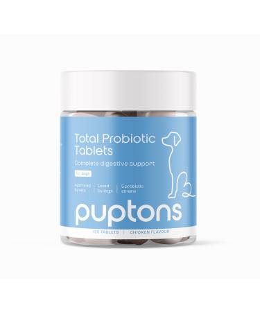Total Probiotic Tablets for Dogs | Tasty Chicken Flavour | Yeast Infection Treatment | Wind IBS Diarrhoea Relief | Complete Digestive Support (30 Tablets)