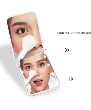 iHMeiju LED Lighted Travel Makeup Mirror with 1X/3X Magnification - Pink - Buy Online on SooperMarket.com