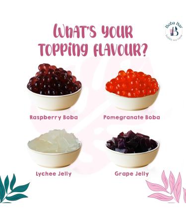 Boba bar London | DIY Fruit Bubble Tea Kit | Serves 4 (FTBK-GC-4) Boba Bar London | Green Chiller Fruit Bubble Tea Kit | 4 Fruit Tea Flavours | 4 Boba & Jelly Toppings | Tapioca Pearls | 4 Bamboo Straws | 4 Tea Bags | 2 Recipe Cards  - Buy Online on SooperMarket.com
