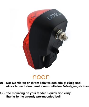 Buy NEAN LED Bicycle Dynamo Rear Light | STVZO Approved Reflector & Parking Light | 7 Candela Red Outdoor Reflector Lamp - Buy Online on SooperMarket.com