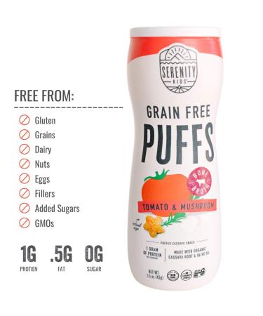 Serenity Kids Grain Free Puffs - Tomato & Mushroom 1.5 oz | Healthy Snack for Kids - Buy Online on SooperMarket.com