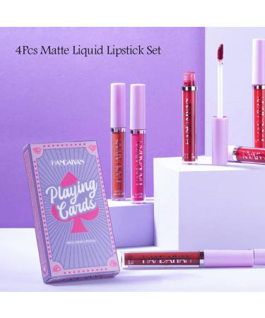 MIESCHER 4Pcs Matte Liquid Lipstick Set | Long Lasting, Waterproof, & Pigmented | Professional Colorful Cosmetics | Non-Stick Cup | Makeup Gift Sets for Girls & Women | Halloween Christmas (Set 05) - Buy Online on SooperMarket.com
