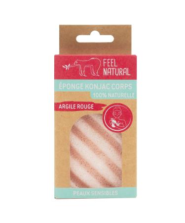 Feel Natural Red Clay Konjac Sponge for Body - Eco-Friendly Exfoliating Solution | Shop Internationally - Buy Online on SooperMarket.com