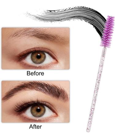 XPP Disposable Eyelash Brushes 100PCS - Crystal Purple Mascara Wands and Brow Spoolie for Makeup - Cosmetic Tools - Buy Online on SooperMarket.com