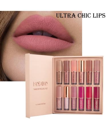 Skynest 12 Colors Lipstick Set - Velvety Matte Finish Lip Gloss Moisturizing & Perfect Gift Box for Every Occasion - Buy Online on SooperMarket.com