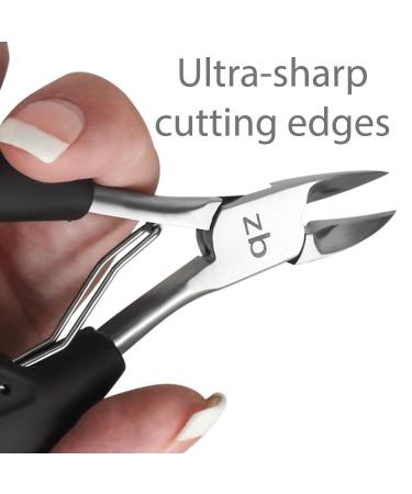 Zizzili Basics Large Toe Nail Clippers for Thick or Ingrown Nails - Easy Grip, Sharp Stainless Steel - Best Pedicure Tool for Seniors - Black Handle - Buy Online on SooperMarket.com