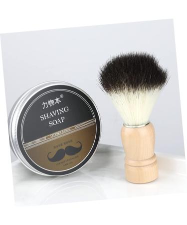 Beavorty Shaving Foam Bowl & Badger Brush Set - Essential Men's Grooming Kit for Travel | Black 12x8.5cm - Buy Online on SooperMarket.com