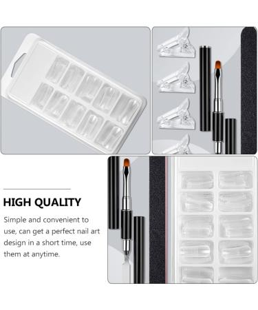 POPETPOP 1 Set nail extension set clear fake nail tips clear acrylic nail tips nail extension forms extension nail gel Manicure Extension False Nail pedicure brush plastic artificial 17.8x1.2cm As Shown - Buy Online on SooperMarket.com