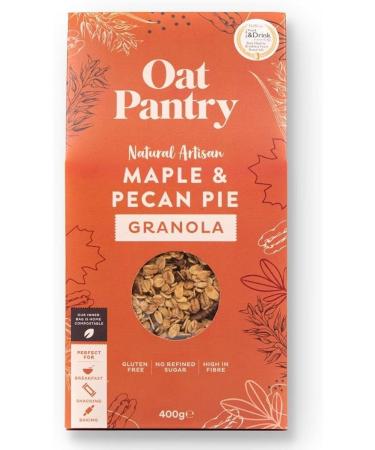 Oat Pantry Maple & Pecan Pie Granola 400g (10 Servings) | 100% Natural Gluten Free High in Fibre Vegan No Refined Sugar | Made in UK - Buy Online on SooperMarket.com