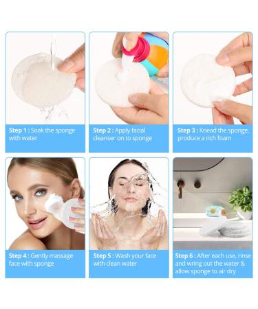 20 Count Natural Facial Cleansing Sponges for Professional Makeup Removal and Spa Facials - Reusable Cellulose Soft Cosmetic Sponges for Exfoliation and Skin Massage - Buy Online on SooperMarket.com