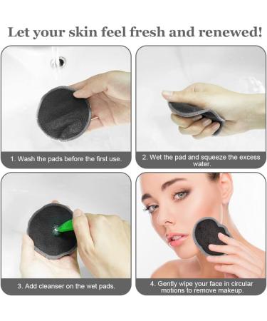 LOPHE Reusable Makeup Remover Pads 24 Pcs - Eco-Friendly Bamboo Charcoal Pads with Laundry Bag - Face Cleaning Puff for All Skin Types - Gift for Women - Buy Online on SooperMarket.com