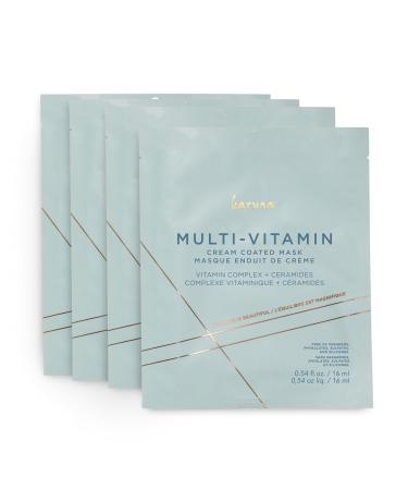 Karuna - MULTI-VITAMIN Face Masks Skincare Must-Have Cream-Coated Hypoallergenic Hydration for Sensitive Skin Vitamin-Rich Facial Masks Lightweight Non-Greasy 16 ml 4 Pack