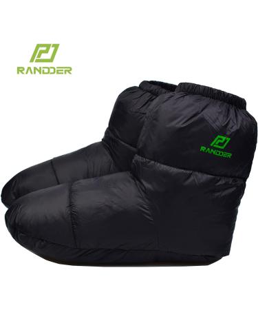 RANDDER Down Booties - Ultralight Warm Socks for Camp Backpacking - Cozy Sleeping Bag Slippers for Men & Women - Black Large - Buy Online on SooperMarket.com