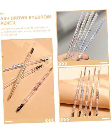 Gogogmee 5pcs Brow Pencils with Brush Brown Eyebrow Pencil Hair Double Bun Eyebrow Makeup Pencils Plastic - Buy Online on SooperMarket.com