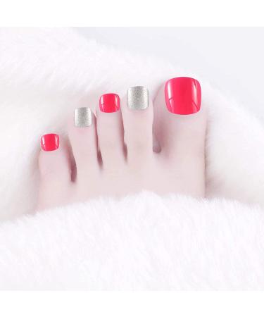 SIUSIO 96Pcs Colorful Square Acrylic Press-On Fake Toe Nails - UV Top Coat for DIY & Salons - Short False Nail Art Tips for Women & Girls - Buy Online on SooperMarket.com