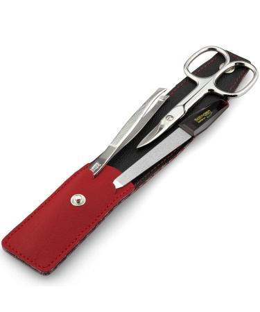 Buy marQus 3-Piece Travel Manicure Set - Solingen Nail Care Kit with Nail Scissors & File - Red - Buy Online on SooperMarket.com