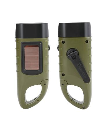 MA STRAP Solar Powered Hand Crank Flashlight 2 Pack of LED Rechargeable Handcrank Torch Light for Camping Outdoor Living Car Emergency Lighting Black