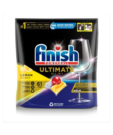Finish Ultimate All in One Dishwasher Tablets 61 Lemon 61 Count (Pack of 1)