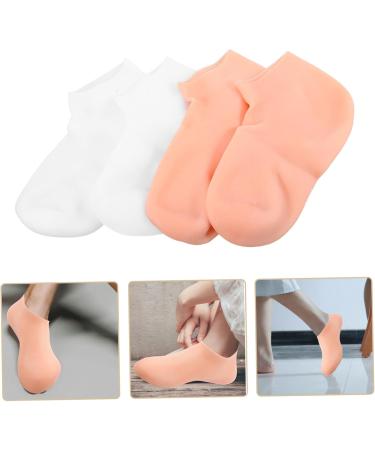 minkissy 4 Pairs Exfoliating Moisturizing Socks Cosmetic Moisturizing Socks Feet Care Socks Lotion Gloves Foot Covers Foot Spa Socks Moisture Socks Sleep Socks Miss Girl Sebs Socks - Buy Online on SooperMarket.com