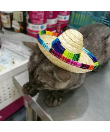 1 PCS Pet Straw Hat Funny Mini Mexican Hats Mexican Sombrero Cap Dog Sombrero Hat for Fiesta Carnival Mexican Theme Party Decorations Dogs Cats Party Favors - Buy Online on SooperMarket.com