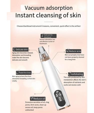 MRNHA Electric Blackhead Remover Face Pimple Extraction Deep Spots Pore Acne Removal Cleaner Cleanser - Buy Online on SooperMarket.com
