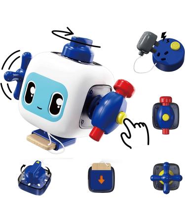 Top Bright Baby motor cubes from 1 year girl boy busy cube from 18 months for fine motor skills preschool learning gift activity cube baby montessori toy blue