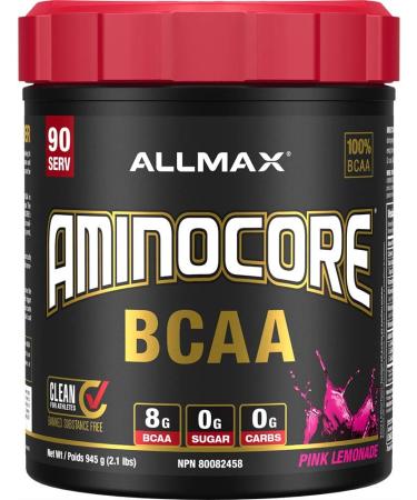 Allmax Aminocore Pink Lemonade 945g & Nutrition - Aminocore BCAA - 8g BCAAs - 100% Pure Branch Chained Amino Acids - Gluten Free - Pineapple Mango - 945 Gram - Buy Online on SooperMarket.com