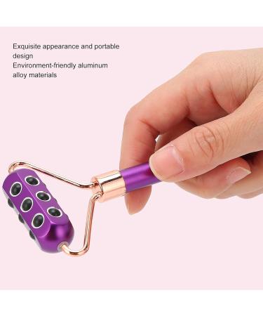 18 Germanium Stones Face Massage Roller | Manual Facial Tool for Fine Lines & Wrinkles Relief - Portable Skin Care Roller (Purple - Buy Online on SooperMarket.com