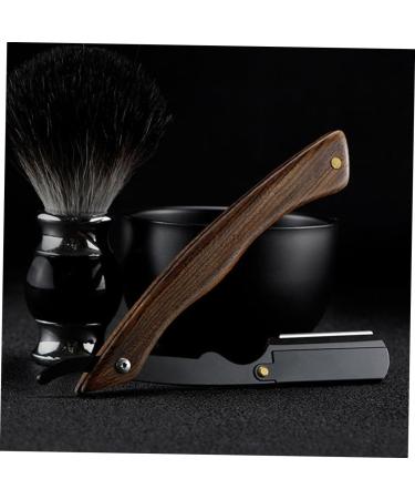 Didiseaon Wooden Razor Manual Shaver - Portable Clip-on Stainless Steel Eyebrow Trimmer | Old Fashioned Foldable Tool Holder for Precision Grooming - Buy Online on SooperMarket.com