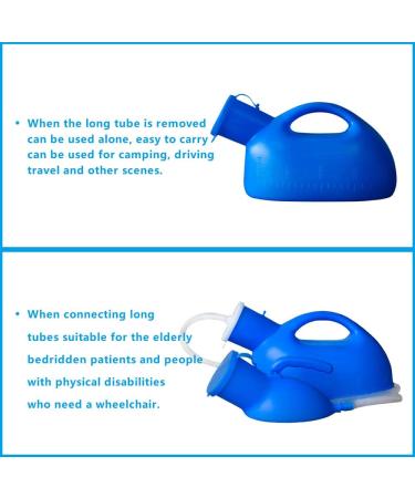 Urinals for men Men's urinal with hand-held portable urine cup 2000 ml urinal bottle catheter male urinals for elderly bedridden hospital beds wheelchair (BLUE) - Buy Online on SooperMarket.com