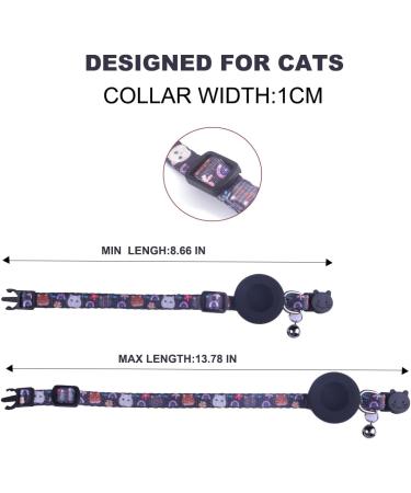 Adjustable Airtag Cat Neck Band with Bell | Silicone Protective Cover & Breakaway Safety Buckle | Black | Compatible with Apple Airtag - Buy Online on SooperMarket.com