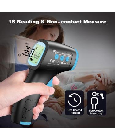 No Touch Forehead Thermometer for Adults and Children - Digital Infrared Body Thermometer for Kids - High Temperature Alarm - Instant Accurate Reading - Black - Buy Online on SooperMarket.com