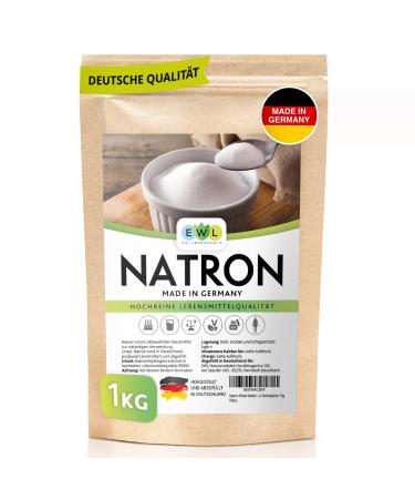 EWL natural products Natron powder baking soda German production and.Bottling high -pure food quality soda powder 1kg 1 kg (1 Pack)