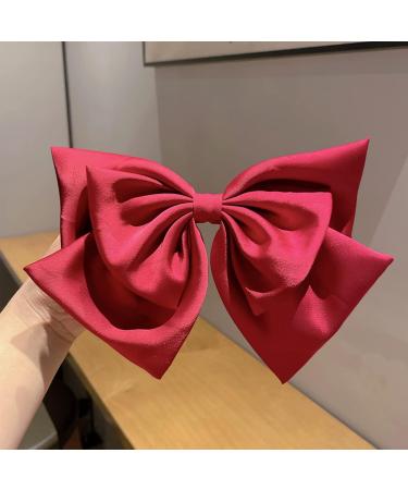 Hair Bow Large Red Hair Bow Hair Clip Hair Bows Bows for Hair Hair Bows for Women Black Bows Hair Ribbons Bow Hair Barrettes French Barrette Hairpin Hair Accessories for Thick Curly Hair - Buy Online on SooperMarket.com