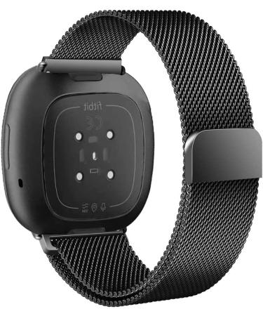 Stainless Steel Bands for Fitbit Versa 3 & Sense - Black Midsize - Buy Online on SooperMarket.com