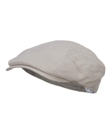 e4Hats.com Men's Linen Summer Ivy Cap Medium-Large Beige