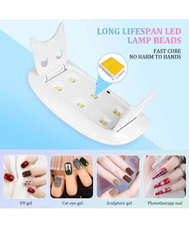 Uraqt Mini UV Nail Lamp - Portable LED Nail Dryer with Timer & Nail Tools for Gel Nails - USB Powered (Blue) - Buy Online on SooperMarket.com