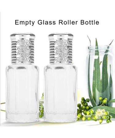 Empty Glass Roller Bottle Refillable Essential Oil Bottles 2pcs Mini Empty Glass Roller Bottle Perfume Essential Oil Bottles 10ml/12ml For Perfume Serum Lotion Aromatherapy Essential Oil(12ML-Silver) - Buy Online on SooperMarket.com