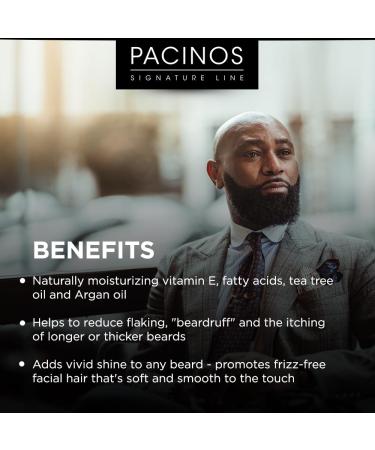 Pacinos Beard Oil - Frizz-Free Beard Care Relieves Itching Promotes Growth & Shine with Essential Oils - Buy Online on SooperMarket.com