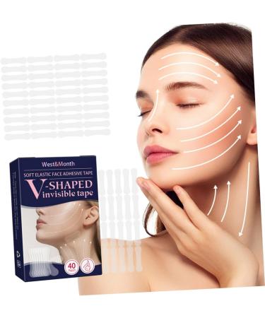 Baluue 80pcs V-type Lift Face Pasters Brow Lift Tape Temporary Bands Face Tape Synthetic Rubber 4.00X0.90X0.10CM Transparent - Buy Online on SooperMarket.com