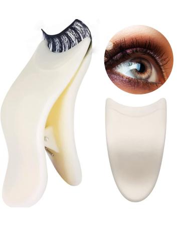 Eyelash Applicator Tool Lash Clip Eyelash Tweezers False Eyelash Tool with Silicone Clip Design More Convenient to Wear Lashes Eyelashes Extension Apply Clip for False Lashes(White)