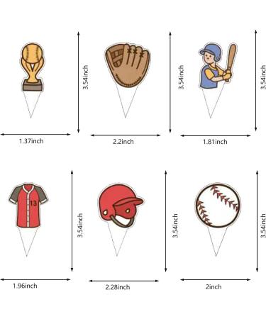 48Pcs Baseball Party Cupcake Toppers for Baseball Players Sports Birthday Party Decorations Baseball Sport Theme Baby Shower Kids Birthday Party Supplies - Buy Online on SooperMarket.com