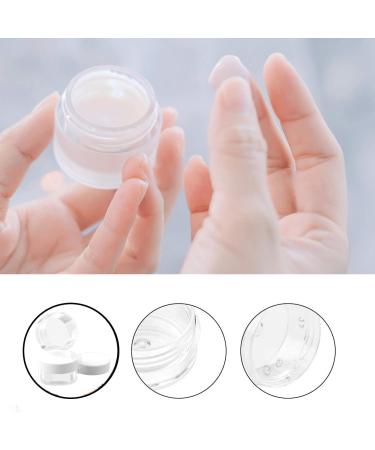 Transparent Empty Jars Set - 6 Mini Dose Containers with Spatula | 5ml Travel Potty Jars for Lotion Cream Candles & Cosmetics (White Lid) - Buy Online on SooperMarket.com