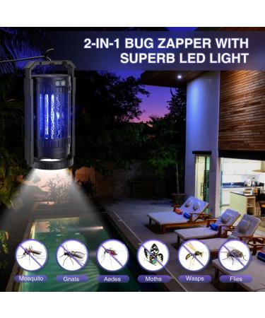 Bug Zapper for Outdoor Indoor 4200V 15W UV Mosquito Killer Lamp Waterproof Electronic Mosquito Zapper Fly Catcher Fly Traps Fly Zapper Insect Killer Mosquito Trap for Kitchen Balcony Patio Camping - Buy Online on SooperMarket.com