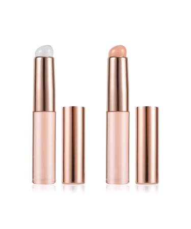 2pcs Silicone Lip and Concealer Makeup Brushes Lip Mask Applicator Silicone Lip Brush with Cap Multifunctional Make Up Beauty Brush for Lipsticks Lip Gloss Lip Balm Concealer and Nail