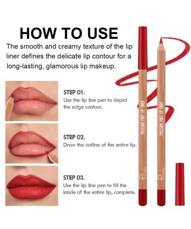 12 Colors Creamy Matte Lip Liner Pen Set - Long Lasting Waterproof High Pigment Makeup for Women | Daily Use Lip Liners Kit (Set A - Buy Online on SooperMarket.com