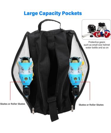 LINGFIRE Roller Skate Bag - Breathable Ice-Skating Shoulder Bag for Women Men, Oxford Cloth - Roller Skate Accessories (Black) - Buy Online on SooperMarket.com