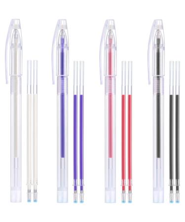 Onwon Heat Erasable Fabric Marking Pens with 8 Refills  4 Colors Heat Erasable Pens for Fabrics in Four Colors Sewing Quilting Dressmaking