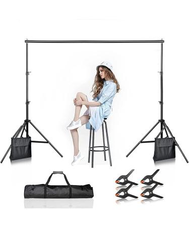 BEIYANG Backdrop Stand, 7.5 FT x 10 FT Adjustable Photography Background Support System Kit with Carrying Bag for Photo Video Studio 7.5*10FT