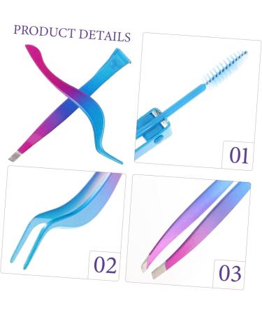 WOFASHPURET 1 Set Set Blue Pink Love Fake Eyelashes Eyelash Curler Tweezers Eyebrow Tweezers for Adult Precision Tweezer Cosmetic Eyebrow Brush Tool Trimming Eyebrow Tweezers - Buy Online on SooperMarket.com